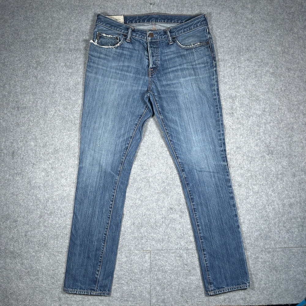 Abercrombie‎ & Fitch Denim Jeans Men's Size 33x32 Blue Wash Straight Leg y2k Era